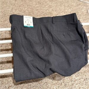 Calvin Klein Men's Dark Gray Slim Fit Dress Pants